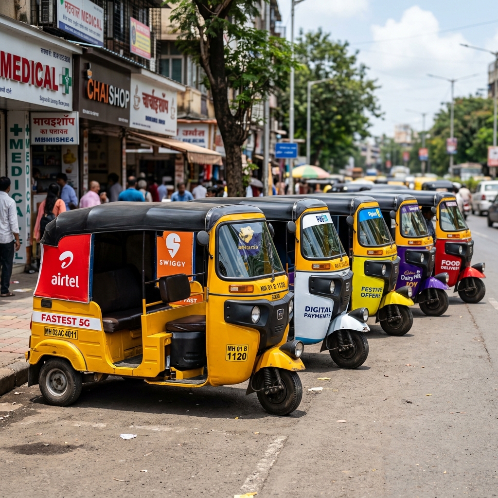 AutoAds outdoor advertising campaign: QuickMart App — Pan-City Launch — outdoor advertising in India